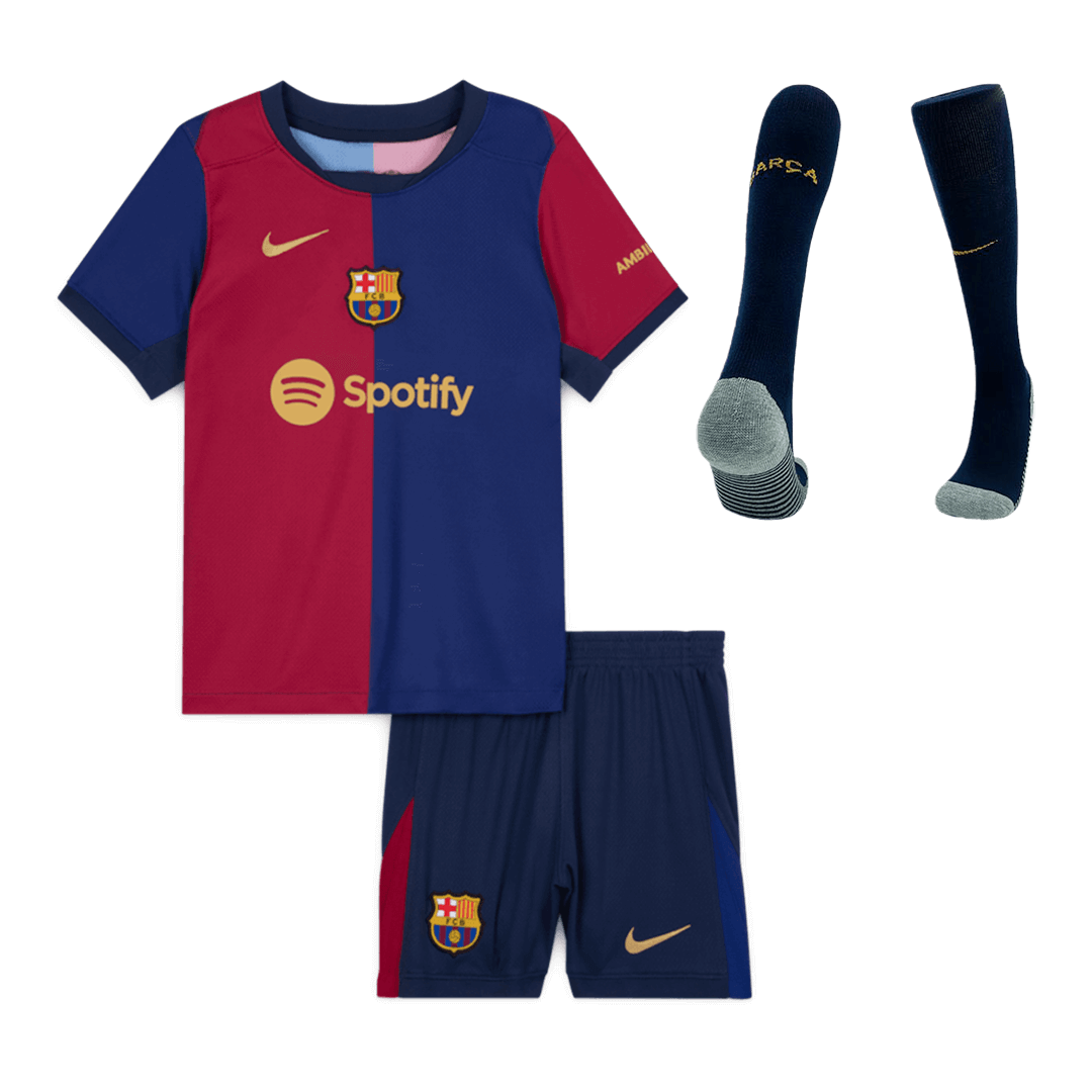 Barcelona Home Kids' soccer jersey Set (Jersey + Shorts + Socks) 2024/25 Go Soccer World Shop