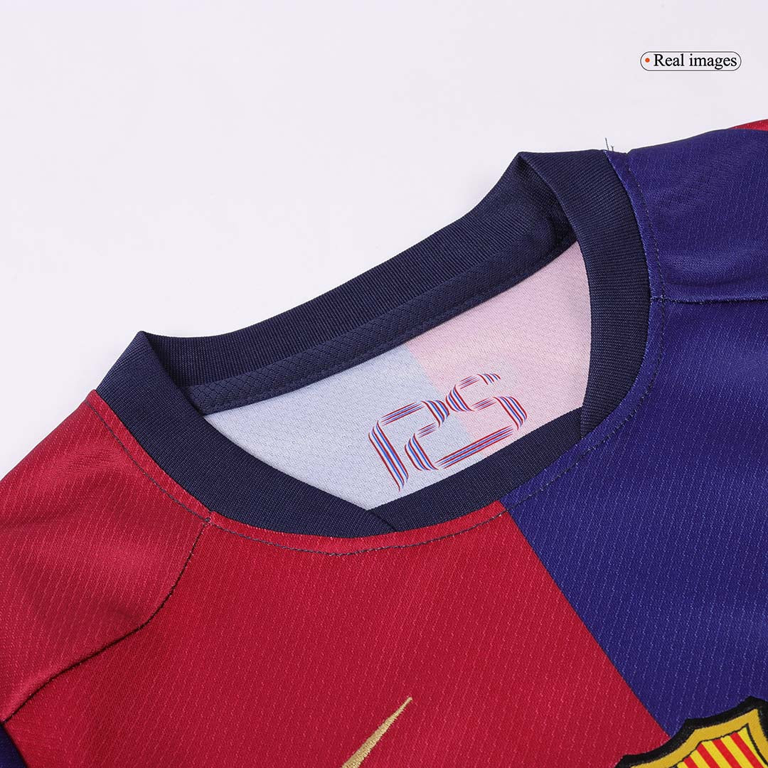 Barcelona Kids Home soccer jersey Set (Jersey + Shorts) 2024/25 - Spotify Logo Without Text Go Soccer World Shop