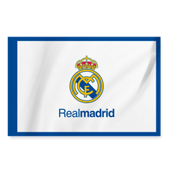 The white flag of the Real Madrid team Go Soccer World Shop