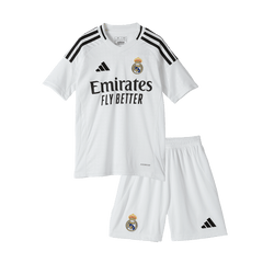 Mbappé for children Real Madrid Home soccer jersey Set No. 9 (Jersey + Shorts) 2024/25 Go Soccer World Shop