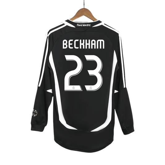 Retro BECKHAM #23 2006/07 Real Madrid Away Long Sleeve soccer jersey Go Soccer World Shop