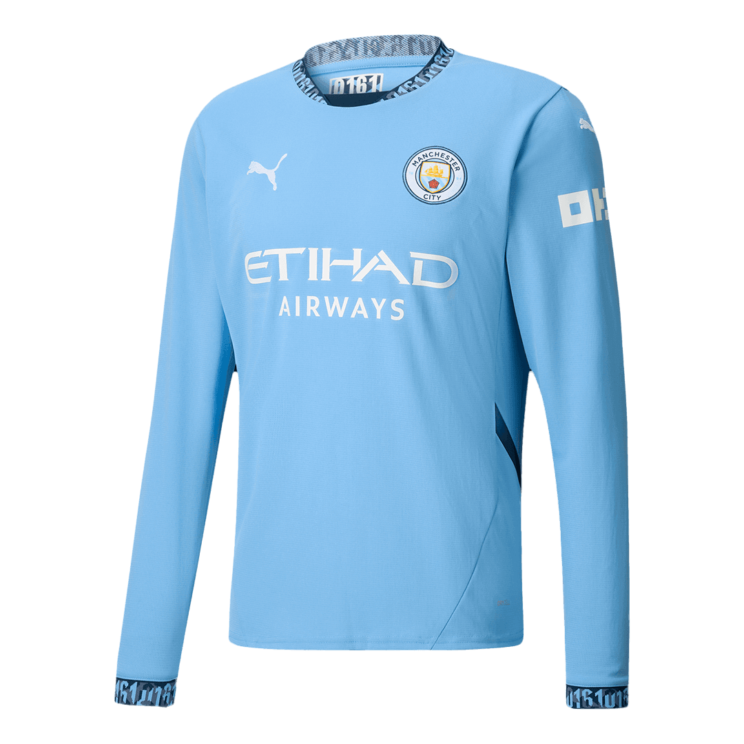 Manchester City long sleeve soccer jersey 2024/25 Go Soccer World Shop