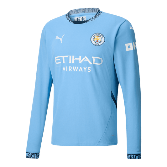 Manchester City long sleeve soccer jersey 2024/25 Go Soccer World Shop