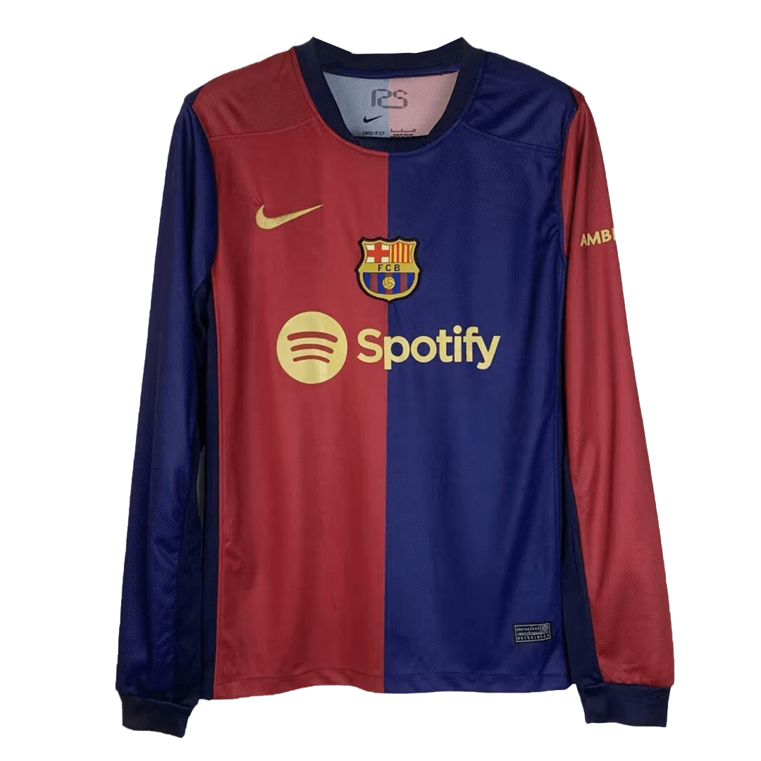 Barcelona Home long sleeve soccer jersey 2024/25 Go Soccer World Shop