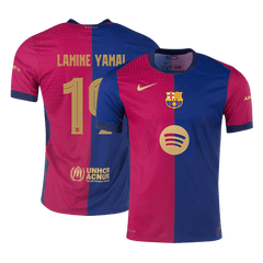 Player version LAMINE YAMAL #19 Barcelona Home soccer jersey 2024/25 - Spotify logo without text + UCL Go Soccer World Shop