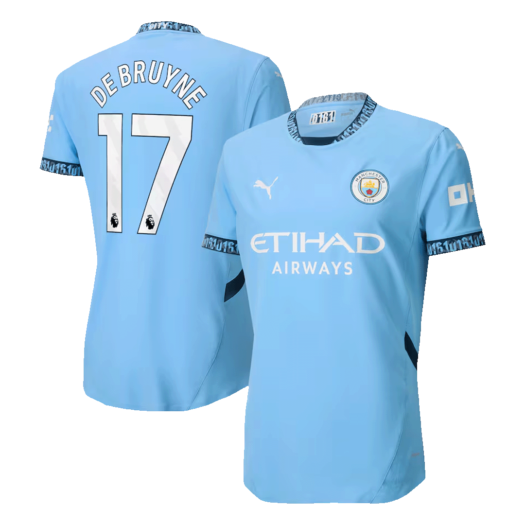 Player Version DE BRUYNE #17 Manchester City Home Soccer Jersey 2024/25 Go Soccer World Shop