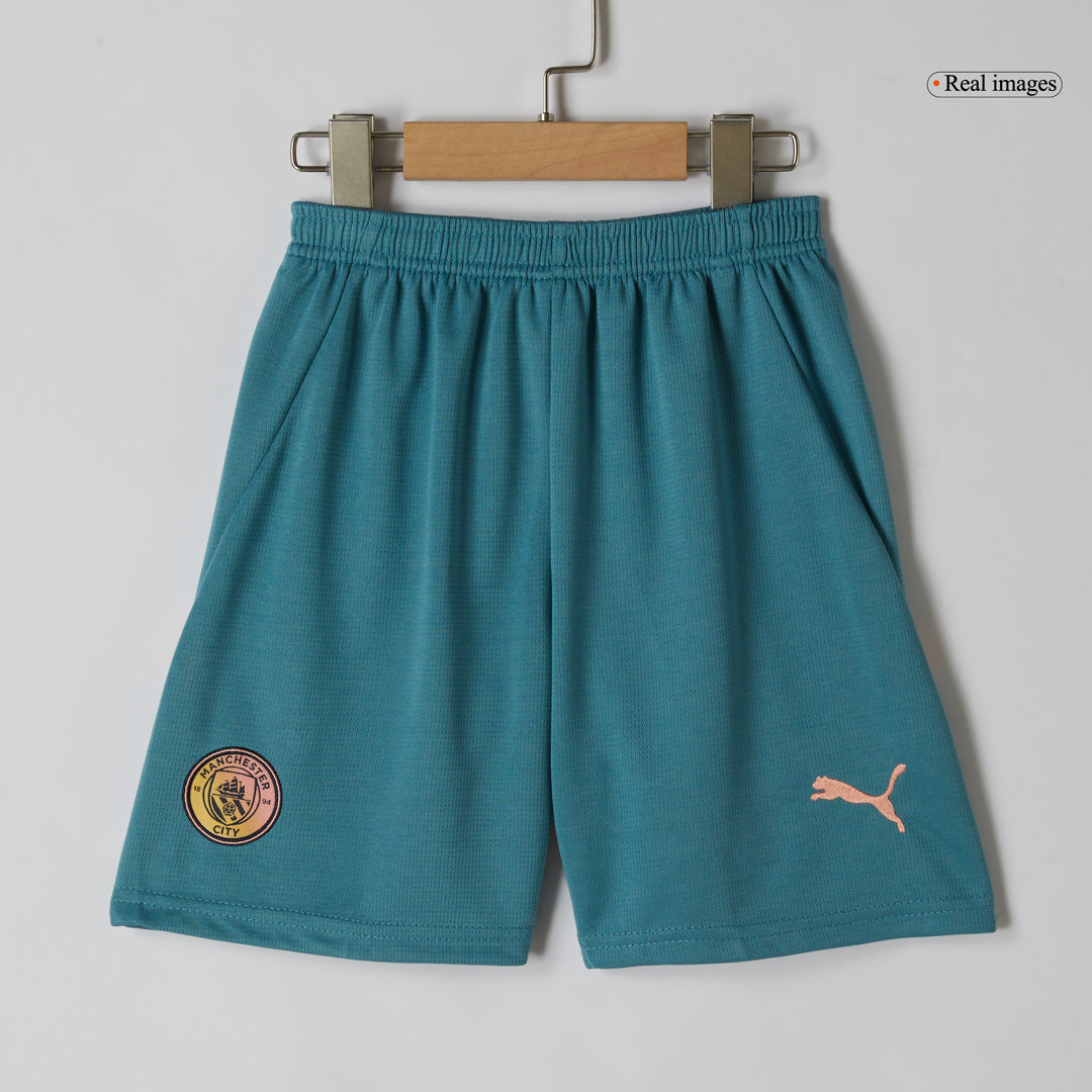 Manchester City Fourth Children's soccer Away Kit (Jersey + Shorts) 2024/25 - Definitely City (UCL) Go Soccer World Shop