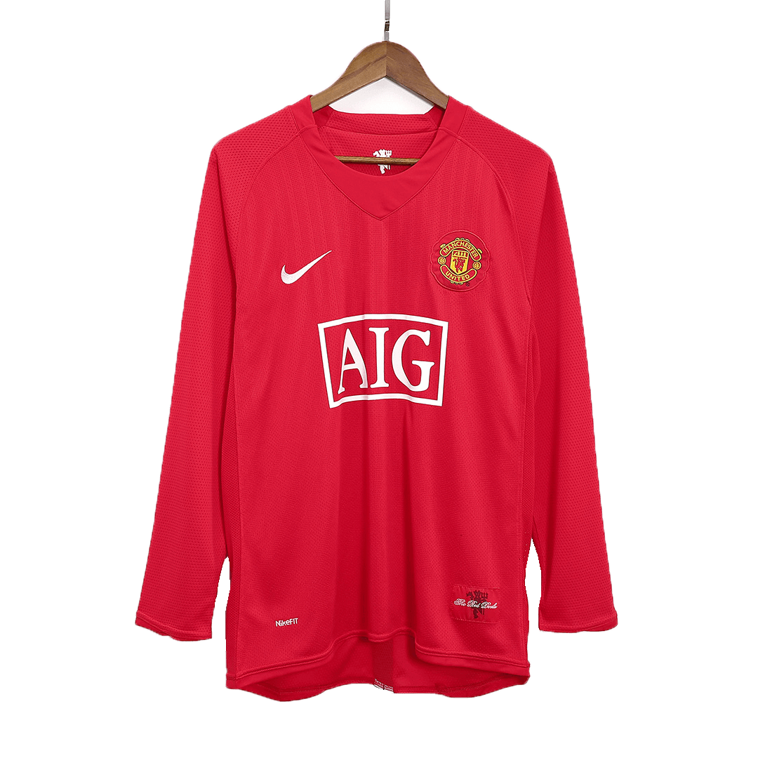 RONALDO #7 2007/08 Manchester United retro long-sleeved soccer jersey Go Soccer World Shop