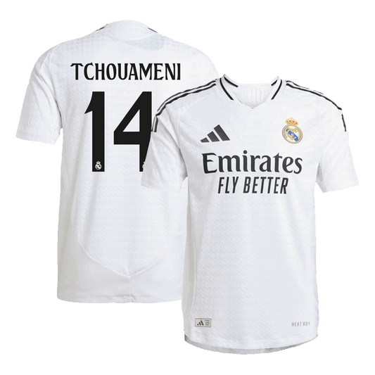 Maillot de football domicile du Real Madrid TCHOUAMENI #14 version joueur 2024/25