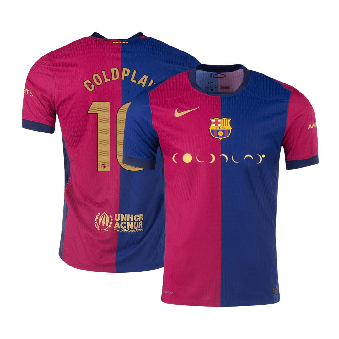 Player Version COLDPLAY #10 Barcelona Home Soccer Jersey 2024/25 Go Soccer World Shop