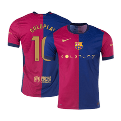 Player version COLDPLAY #10 Barcelona Home 2024/25 soccer jersey Go Soccer World Shop