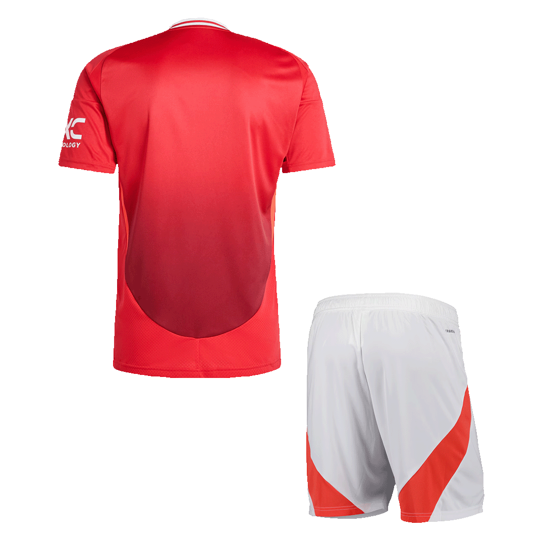 Manchester United home soccer jersey set (jersey + shorts) 2024/25 Go Soccer World Shop