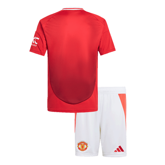 Manchester United Kids Home soccer jersey Set (Jersey + Shorts) 2024/25 Go Soccer World Shop