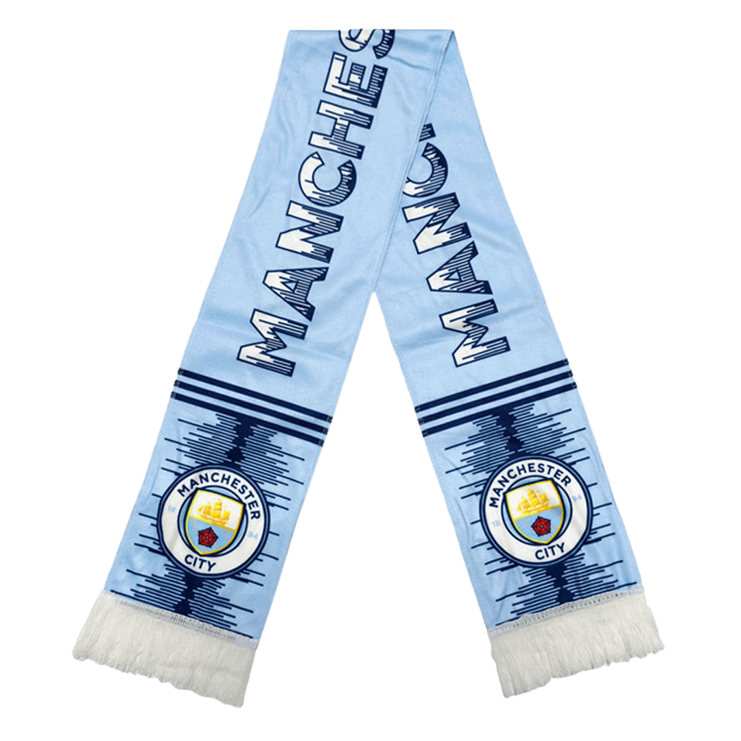 Blue Manchester City soccer scarf Go Soccer World Shop