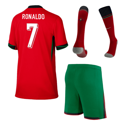 Portugal RONALDO #7 Euro 2024 kids home jersey set Go Soccer World Shop