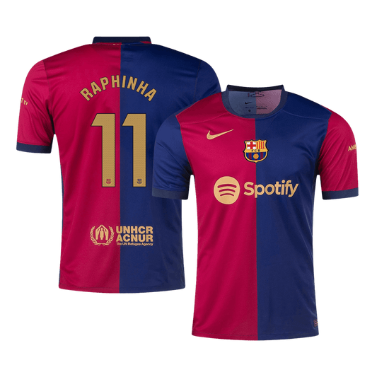 RAPHINHA #11 Barcelona 2024/25 home soccer jersey Go Soccer World Shop