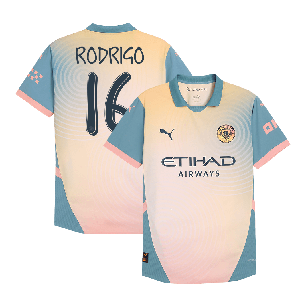 Player Version RODRIGO #16 Manchester City Fourth Away Soccer Jersey 2024/25- Definitely City (UCL) Go Soccer World Shop