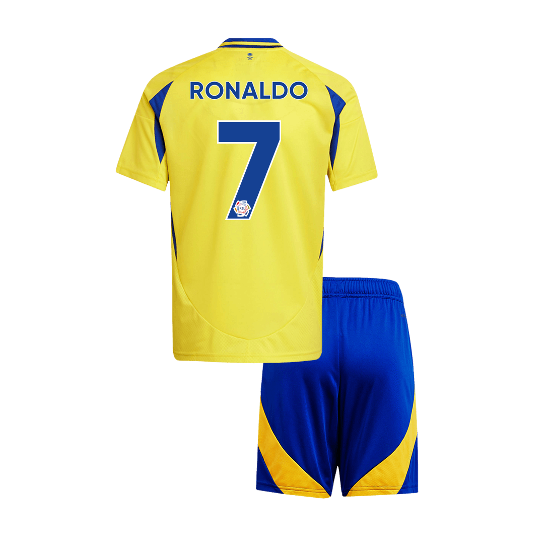 RONALDO #7 Al Nassr Kids Home soccer jersey Set (Jersey + Shorts) 2024/25 Go Soccer World Shop