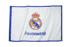 The white flag of the Real Madrid team Go Soccer World Shop