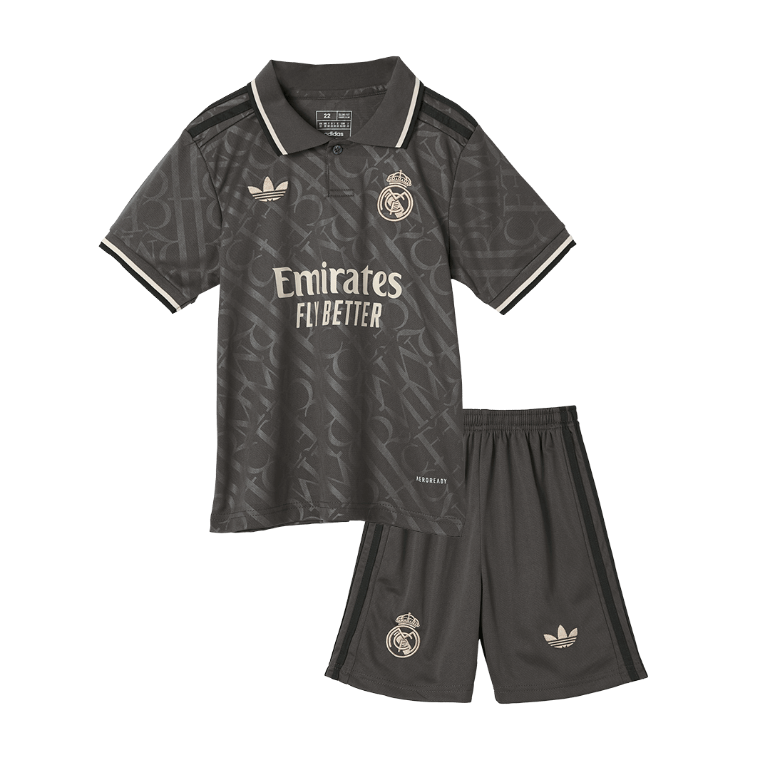 Real Madrid third away soccer kit for kids (jersey + shorts) 2024/25 Go Soccer World Shop