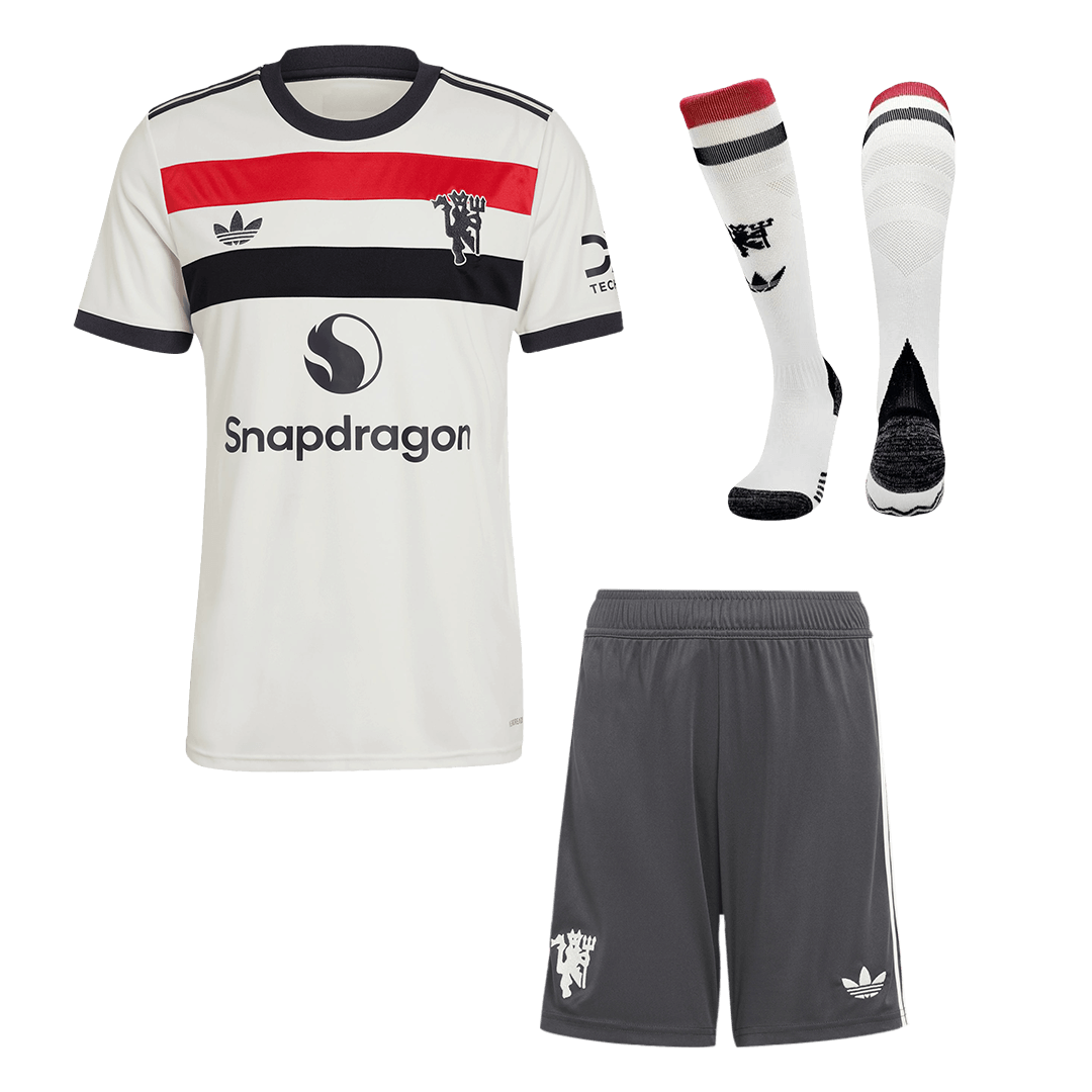 Manchester United away soccer jersey set (jersey + shorts + socks) 2024/25 Go Soccer World Shop