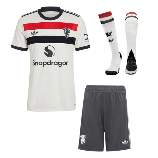 Manchester United away soccer jersey set (jersey + shorts + socks) 2024/25 Go Soccer World Shop