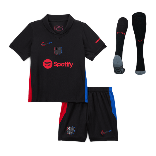 Barcelona children's away soccer kit (jersey + shorts + socks) 2024/25 Go Soccer World Shop