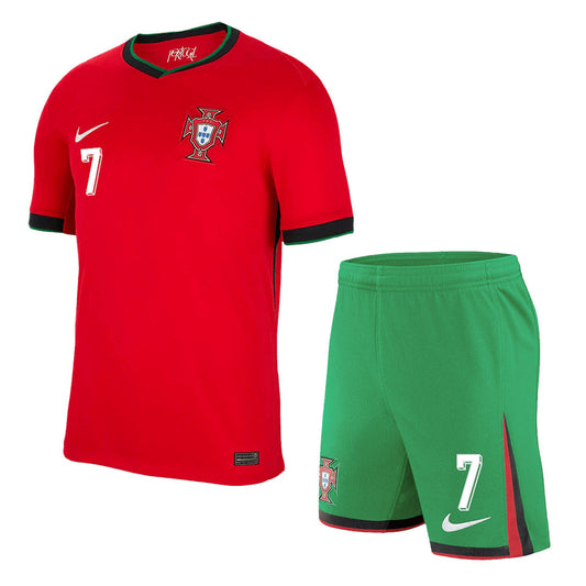 [Super Quality] Portugal RONALDO Men's Home Kit No. 7 (Jersey + Shorts) Euro 2024 Go Soccer World Shop