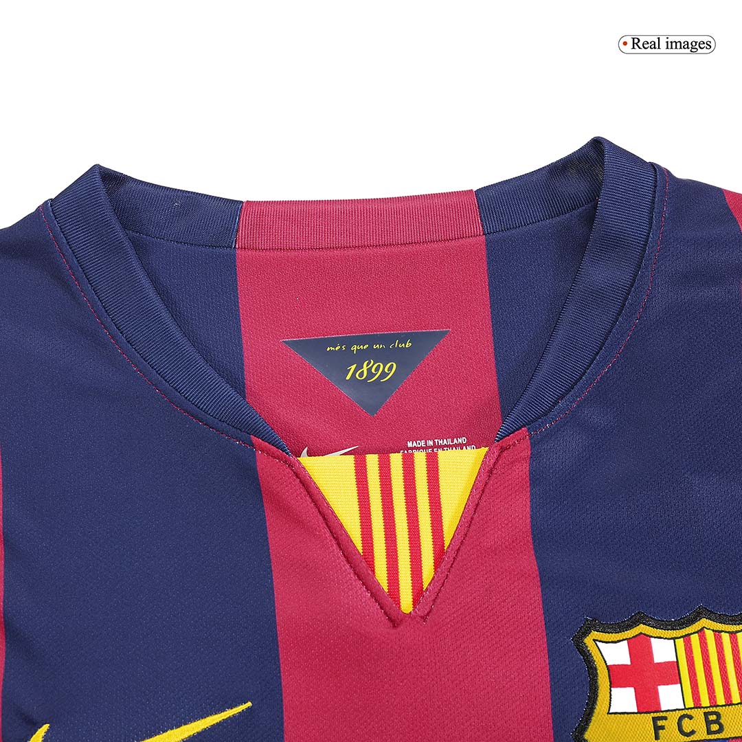 2014/15 Barcelona Home Retro Long Sleeve soccer jersey Go Soccer World Shop