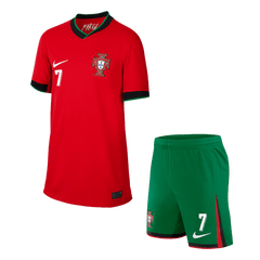 Portugal RONALDO #7 Kids Home Jersey Set (Jersey + Shorts) Euro 2024 Go Soccer World Shop