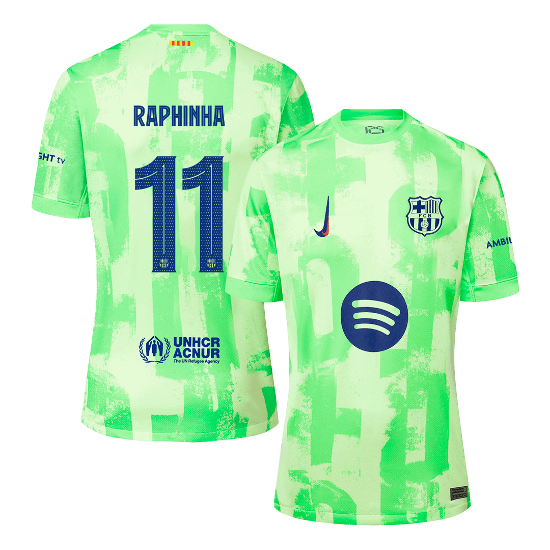 RAPHINHA #11 Barcelona 2024/25 Away soccer jersey - UCL£¨Spotify logo without text£© Go Soccer World Shop