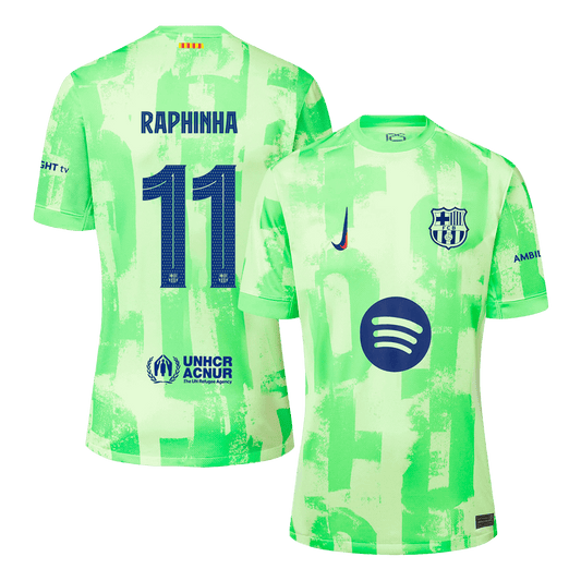 RAPHINHA #11 Barcelona 2024/25 Away soccer jersey - UCL£¨Spotify logo without text£© Go Soccer World Shop