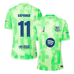 RAPHINHA #11 Barcelona 2024/25 Away soccer jersey - UCL£¨Spotify logo without text£© Go Soccer World Shop