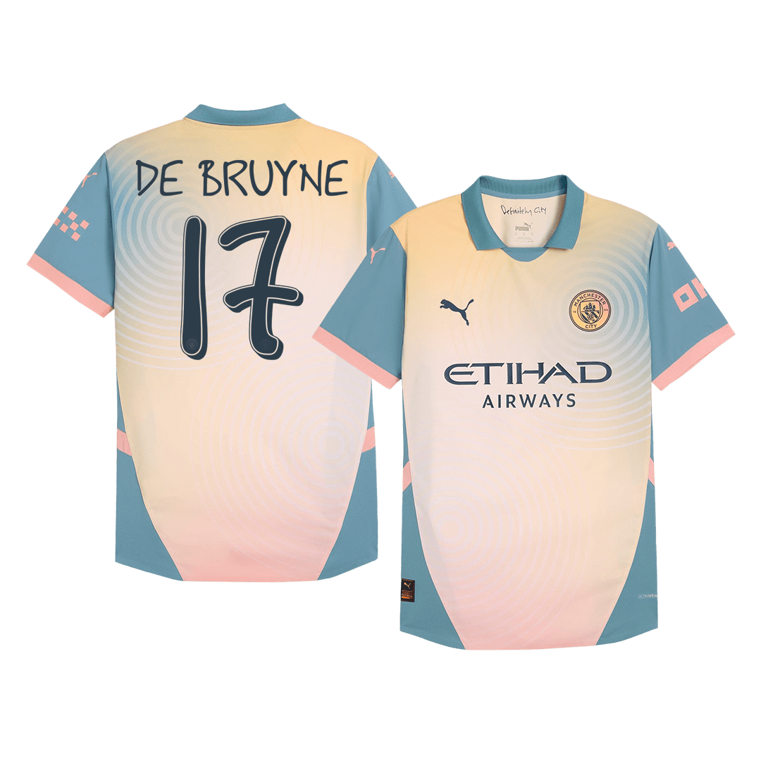 Player Version DE BRUYNE #17 Manchester City Fourth Away Soccer Jersey 2024/25 - Definitely City Go Soccer World Shop