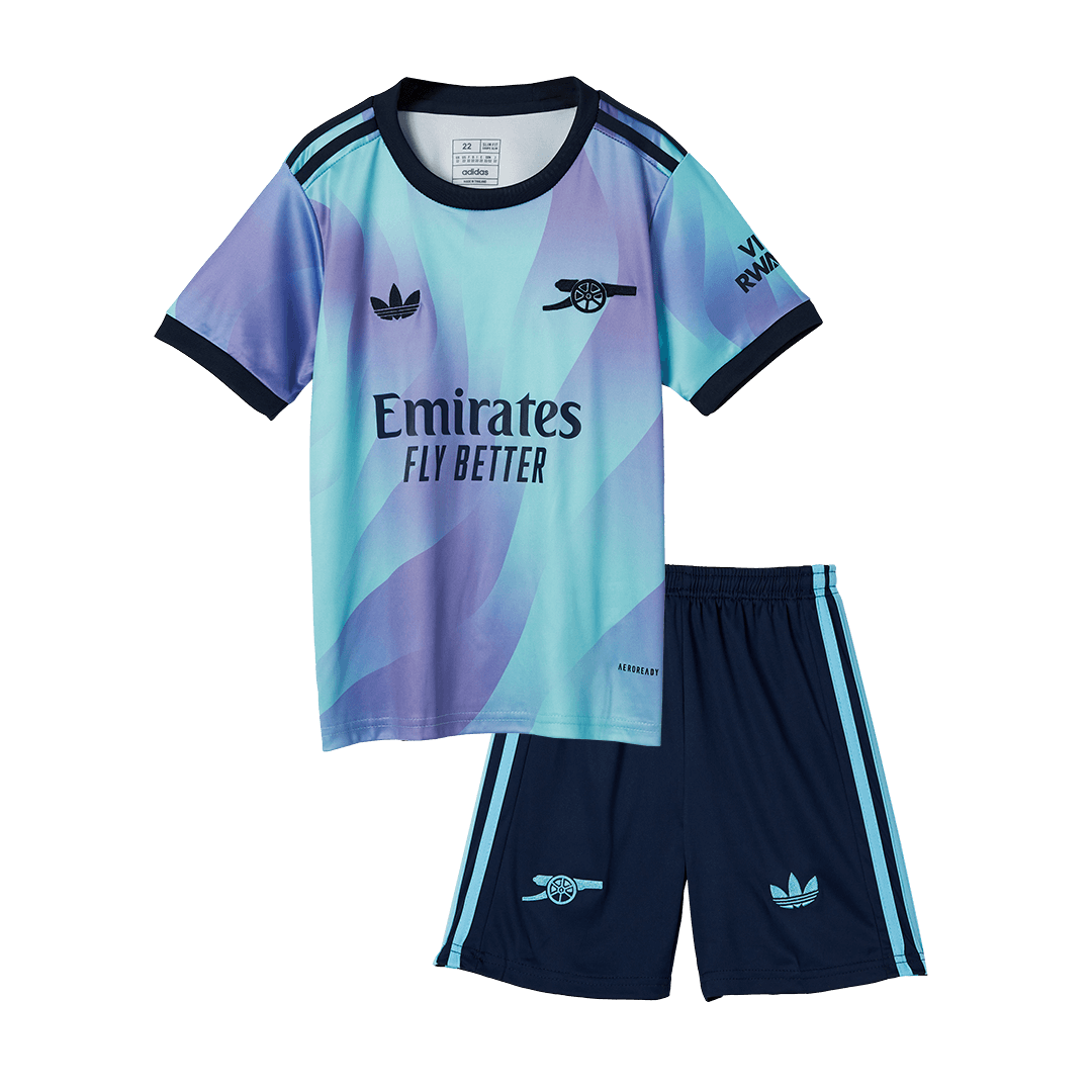 Arsenal third away soccer kit for kids (jersey + shorts) 2024/25 Go Soccer World Shop