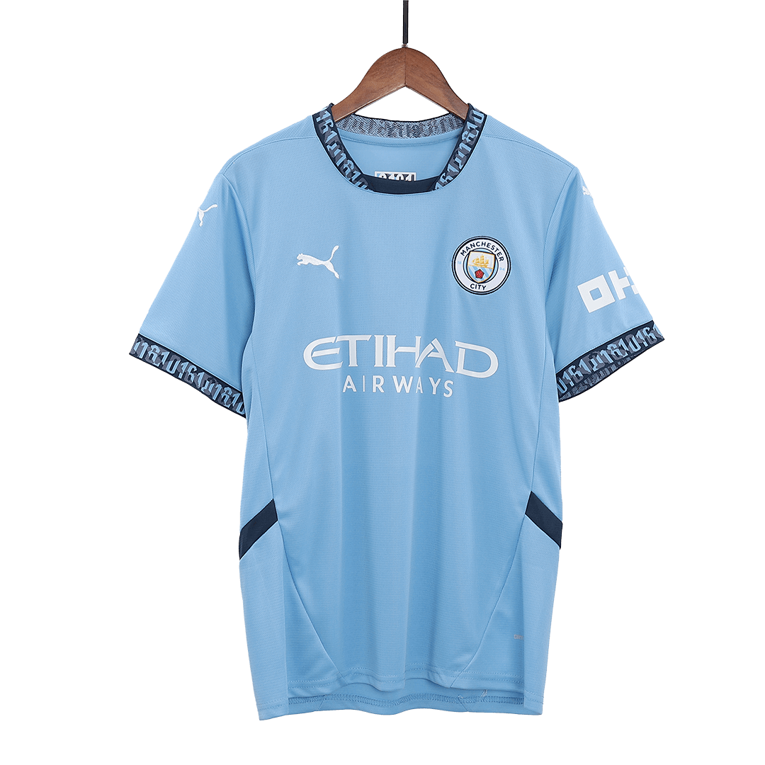 Manchester City home soccer jersey set (jersey + shorts) 2024/25 Go Soccer World Shop