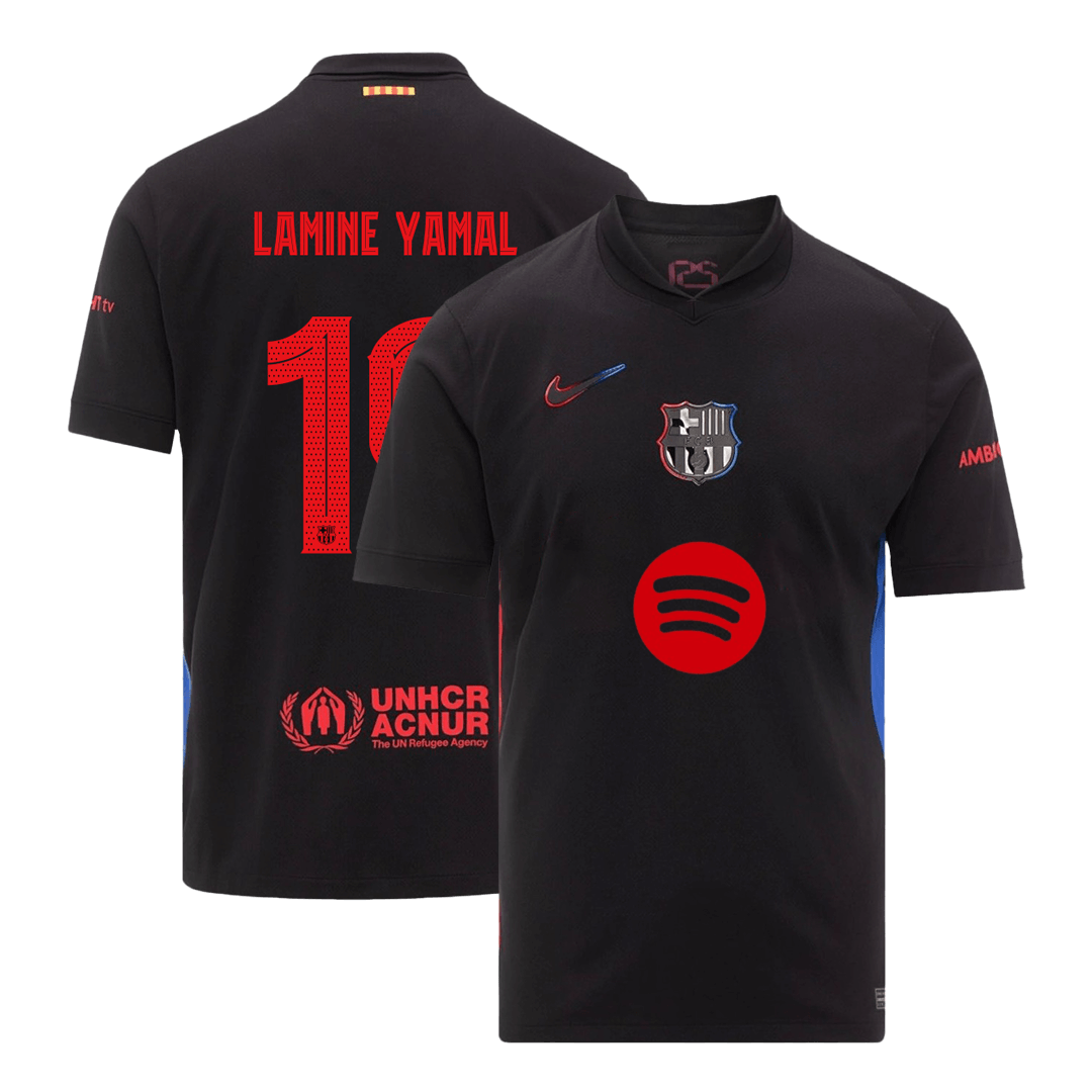 LAMINE YAMAL #19 Barcelona away soccer jersey 2024/25k - Spotify logo without text Go Soccer World Shop