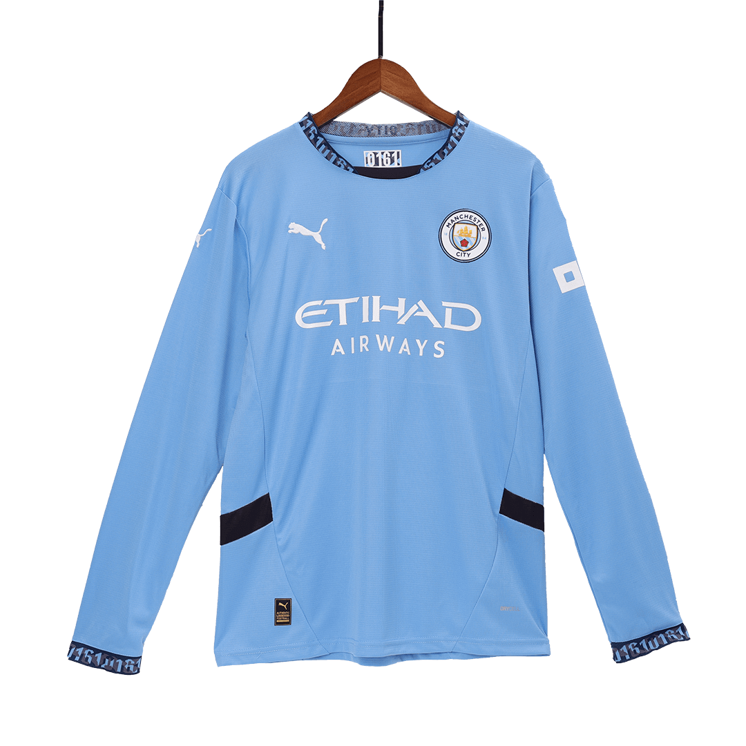 Manchester City long sleeve soccer jersey 2024/25 Go Soccer World Shop