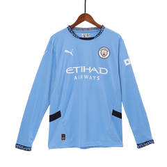 Manchester City long sleeve soccer jersey 2024/25 Go Soccer World Shop