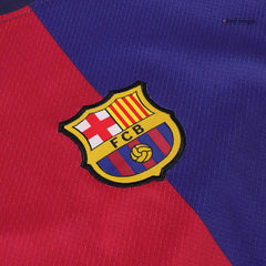 Barcelona Kids Home soccer jersey Set (Jersey + Shorts) 2024/25 - Spotify Logo Without Text Go Soccer World Shop