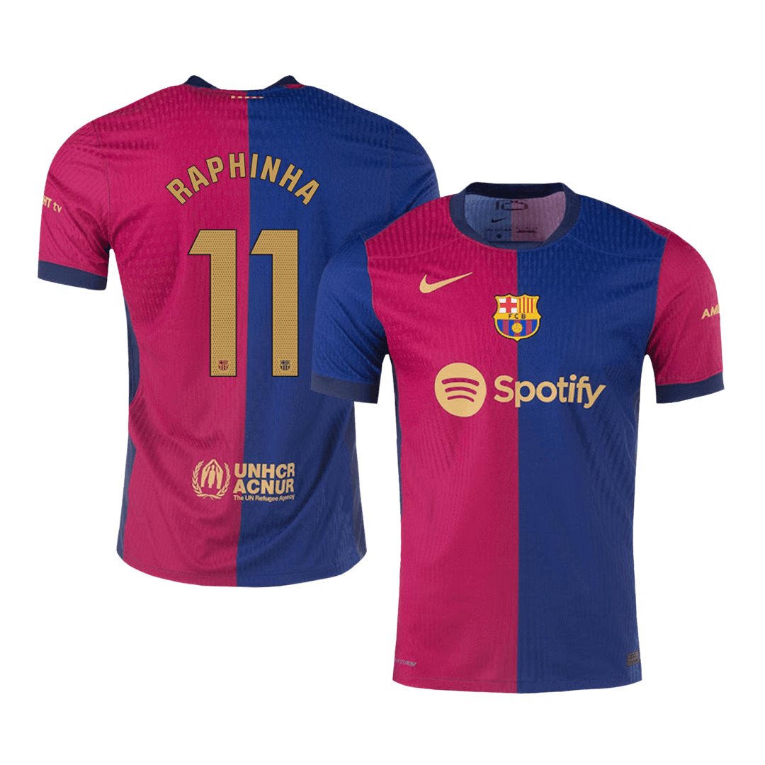 Player Version RAPHINHA #11 Barcelona Home Soccer Jersey 2024/25 Go Soccer World Shop