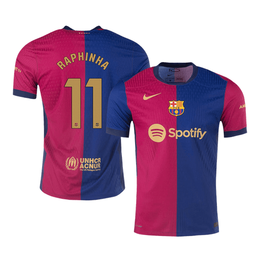 Player Version RAPHINHA #11 Barcelona Home Soccer Jersey 2024/25 Go Soccer World Shop