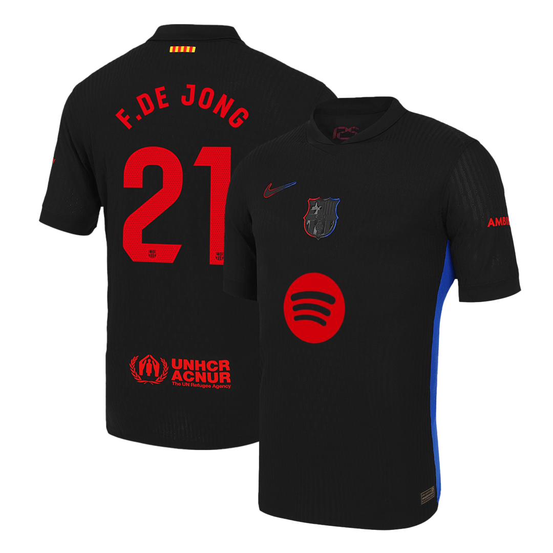 Player Version F.DE JONG #21 Barcelona Away Soccer Jersey 2024/25 - Spotify Logo Without Text Go Soccer World Shop