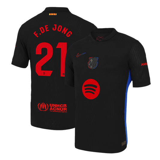 Player Version F.DE JONG #21 Barcelona Away Soccer Jersey 2024/25 - Spotify Logo Without Text Go Soccer World Shop