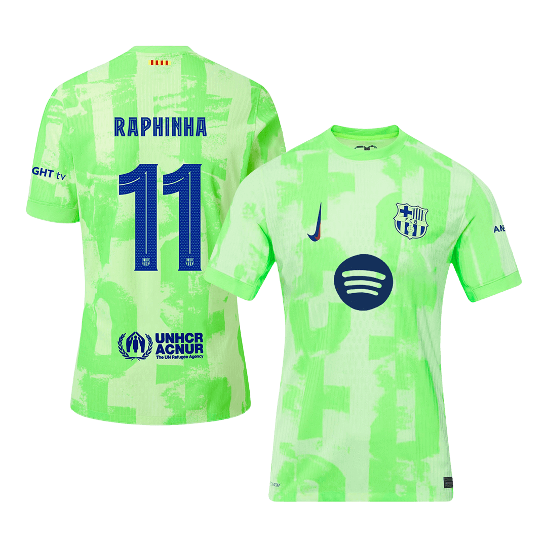 Player Version RAPHINHA #11 Barcelona Third Away Soccer Jersey 2024/25 - UCL£¨Spotify Logo Without Text£© Go Soccer World Shop