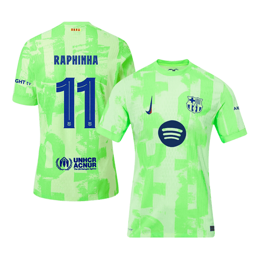 RAPHINHA Player Version #11 Barcelona Third Away Jersey 2024/25 - UCL£¨Spotify logo without text£© Go Soccer World Shop