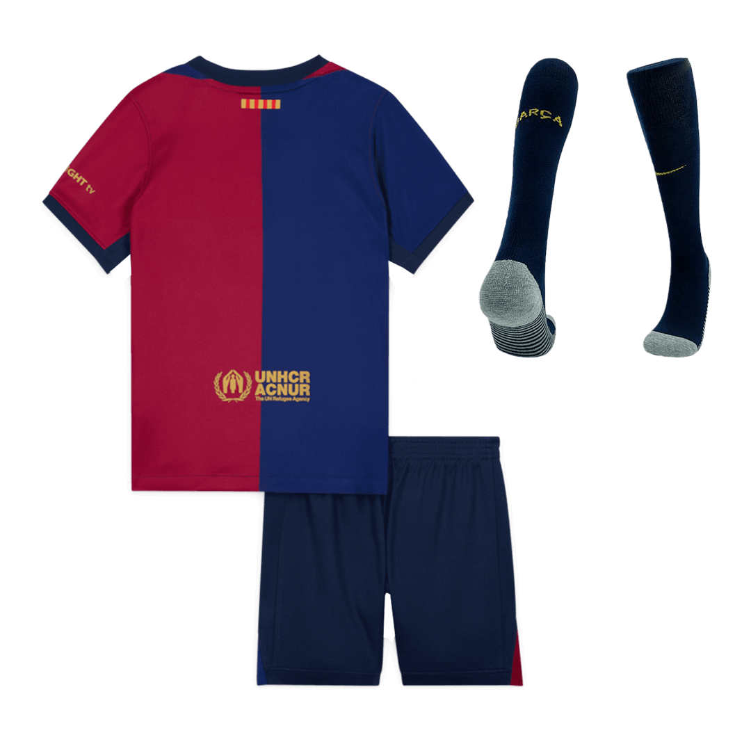 Barcelona Home Kids' soccer jersey Set (Jersey + Shorts + Socks) 2024/25 Go Soccer World Shop