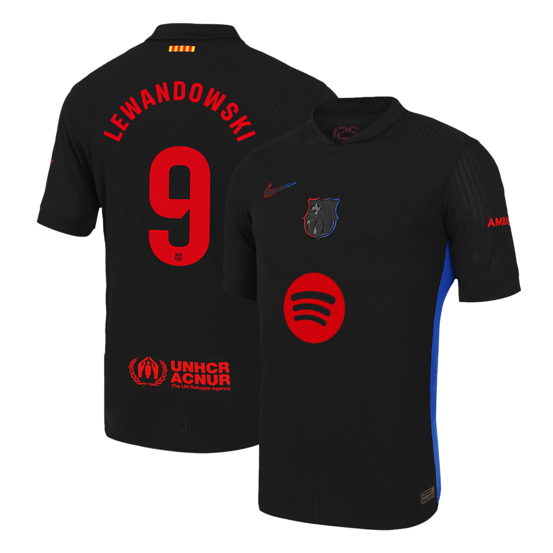 Player Version LEWANDOWSKI #9 Barcelona Away Soccer Jersey 2024/25 - Spotify Logo Without Text Go Soccer World Shop