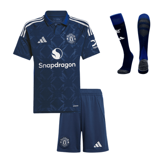 Manchester United children's away soccer kit (jersey + shorts + socks) 2024/25 Go Soccer World Shop