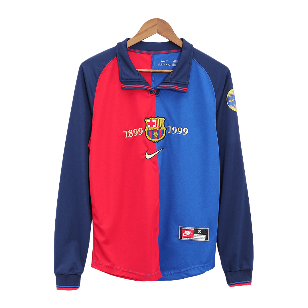 Retro 1999/00 Barcelona Home long-sleeved soccer jersey Go Soccer World Shop